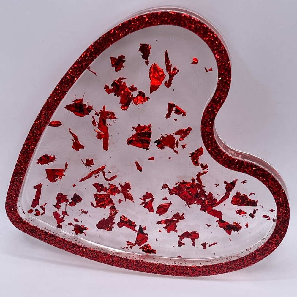 Heart shaped resin trinket tray!